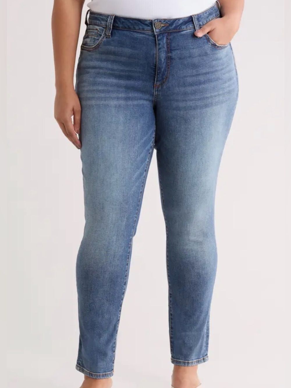 Kut from the Kloth Women’s Blue Mid Rise Katy Boyfriend Jeans Size 18W